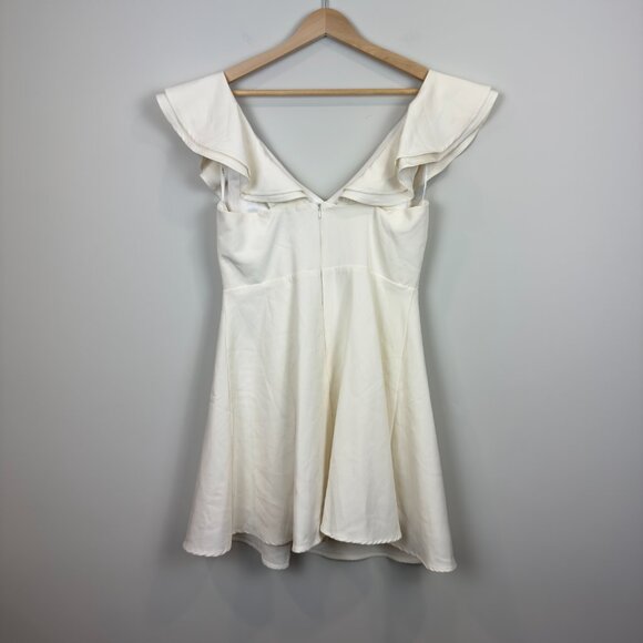 Lulus Divine Darling White Ruffled Skater Dress, Size L - Picture 5 of 10